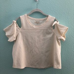 Madewell Shoulder Cut-out Crop Top (Ivory)